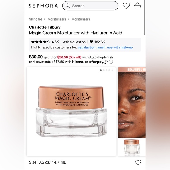 Charlotte Tilbury Magic Cream .50 oz - RETAIL $30 - Picture 2 of 8